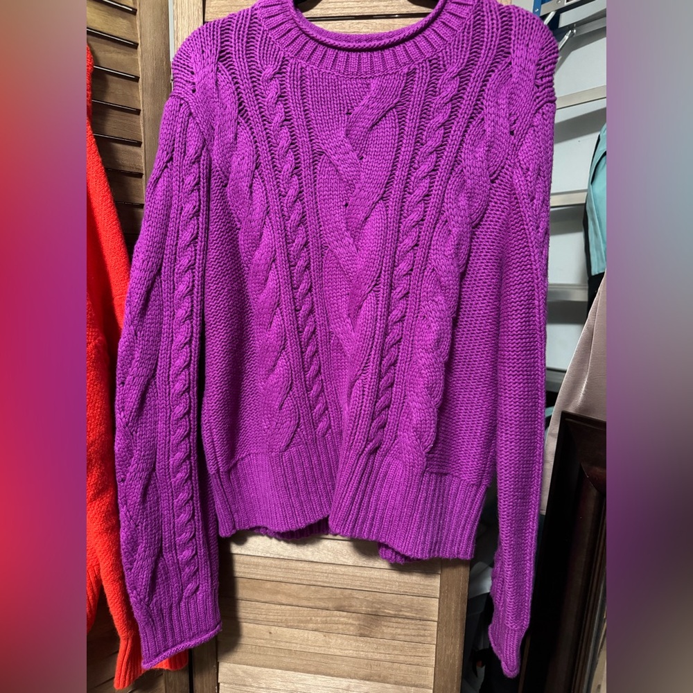 Banana Republic- Purple Cable Knit Sweater -New